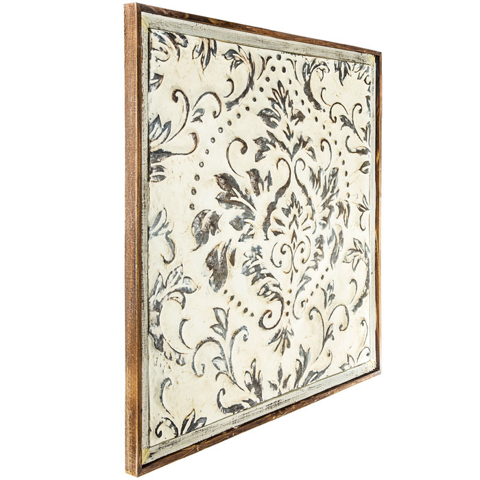 Distressed Cream Damask Metal Wall Decor | Hobby Lobby | 1462639